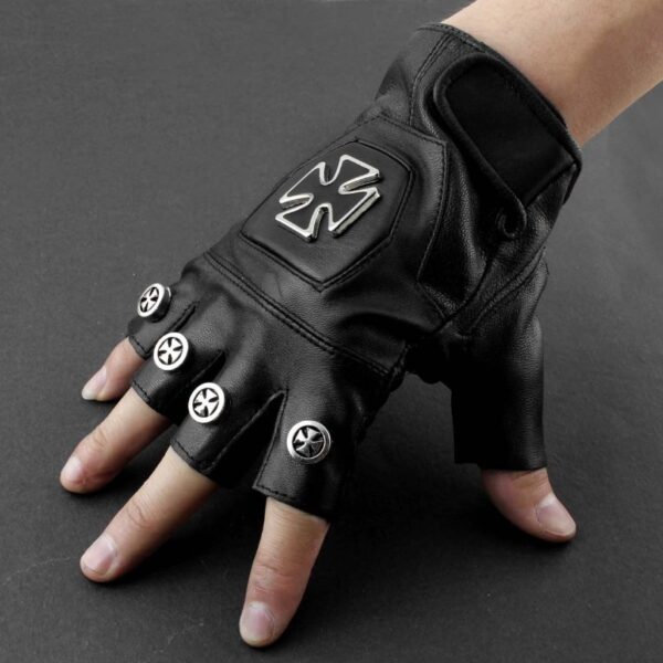 دستکش پانک چرمی فینگرلِس