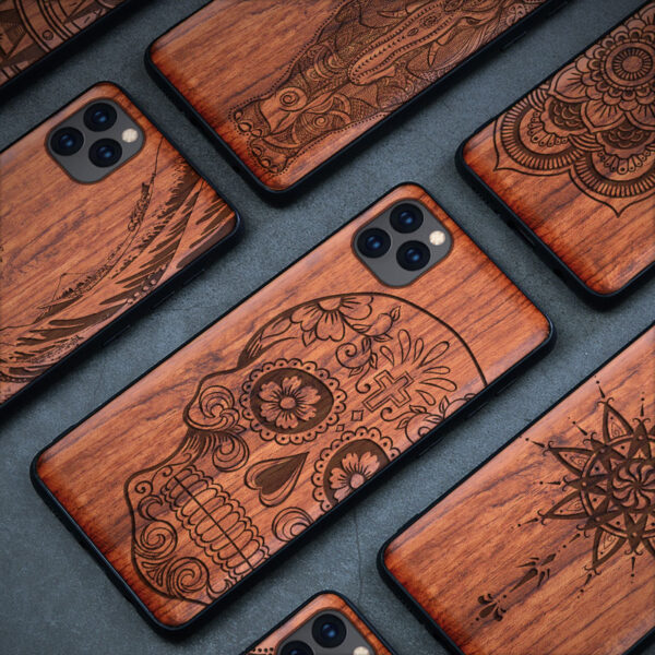 قاب چوب طبیعی طرح دار برای گوشی های آیفون و سامسونگ Natural Wood Case