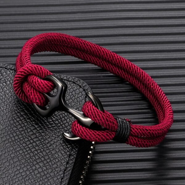 دستبند لنگر داره دوبل استیل Anchor Bracelets Men Double strand