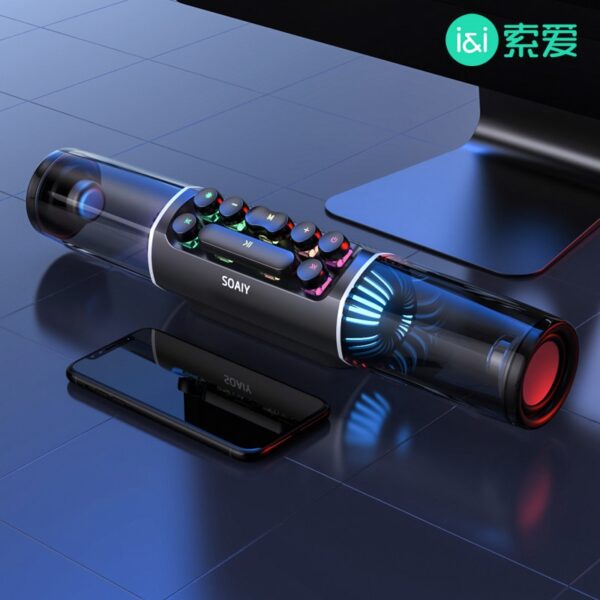 اسپیکر سابوفر پلیر قدرتمند کپسول شیشه ای 3D Speaker Subwoofer music center