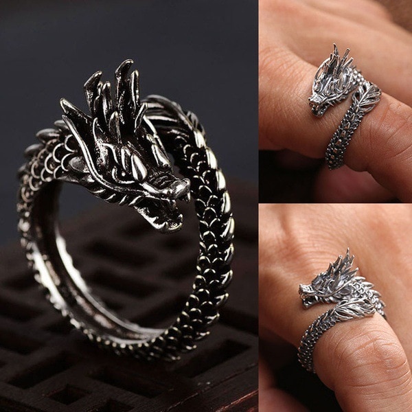 انگشتر دراگون فری سایز  Alloy Animal Dragon Open Ring