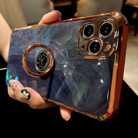 قاب لاکچری طرح مرمر گلدن پلیت  Luxury Retro Marble Phone Case For iPhone
