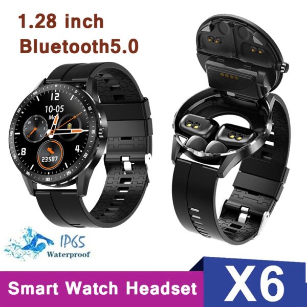 ساعت هندزفری دار بلوتوثی حرفه ای ایکس ۶ X6 Earbuds Smart Watch