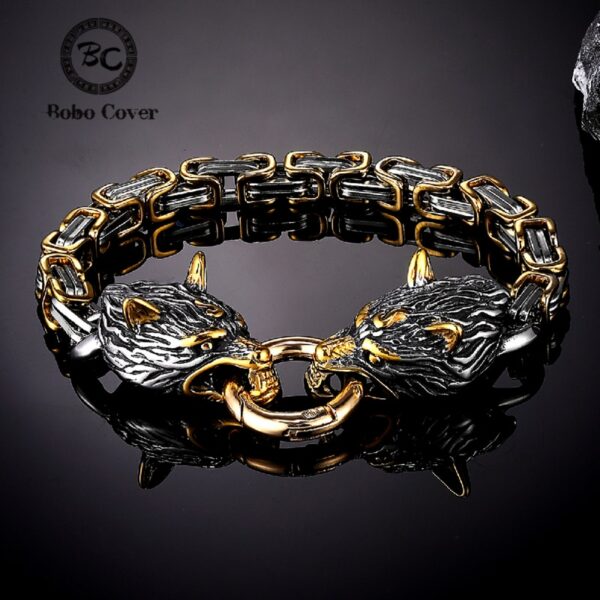 دستبند گرگ وایکینگ Nordic Vikings Celtic Wolf Head Bracelets