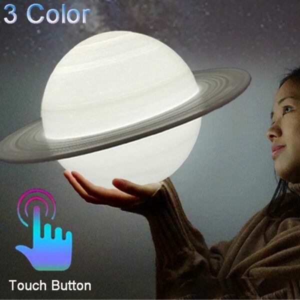 چراغ خواب ۳ بعدی زحل 3D Print Saturn