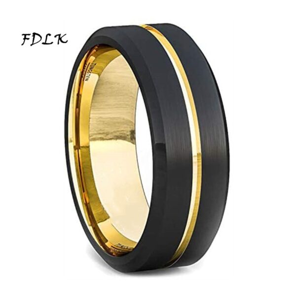 انگشتر فیبر کربن شیار دار رنگی Line Groove