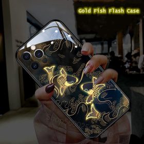 قاب سه بعدی ال ای دار ماهی شانس Shining Lucky Fish Phone Case