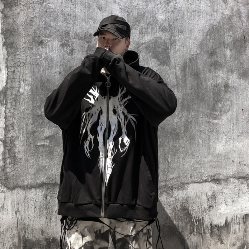 هودی دارک انجل پانک اورسایز Oversize Sweatshirt Punk 2 هودی دارک انجل پانک اورسایز Oversize Sweatshirt Punk - Image 2