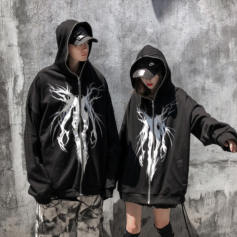 هودی دارک انجل پانک اورسایز Oversize Sweatshirt Punk 3 هودی دارک انجل پانک اورسایز Oversize Sweatshirt Punk - Image 3
