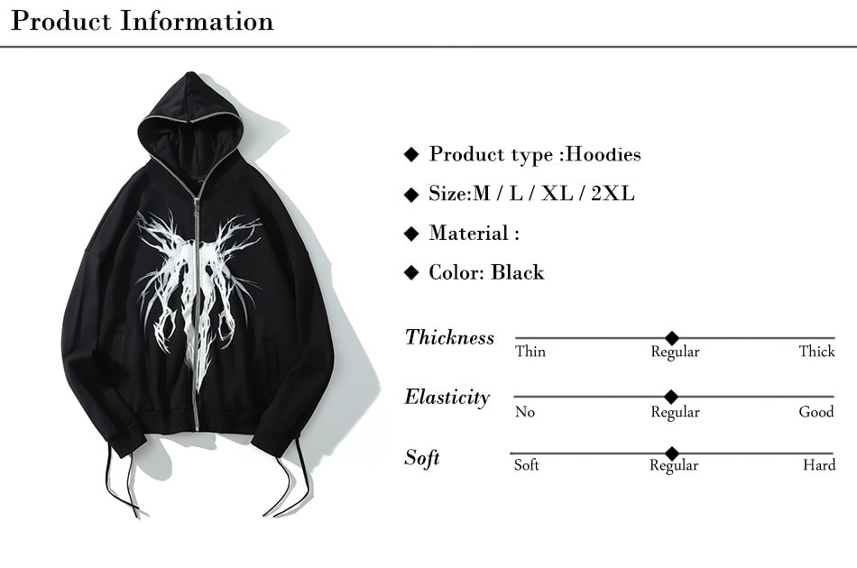 هودی دارک انجل پانک اورسایز Oversize Sweatshirt Punk 6 هودی دارک انجل پانک اورسایز Oversize Sweatshirt Punk - Image 6