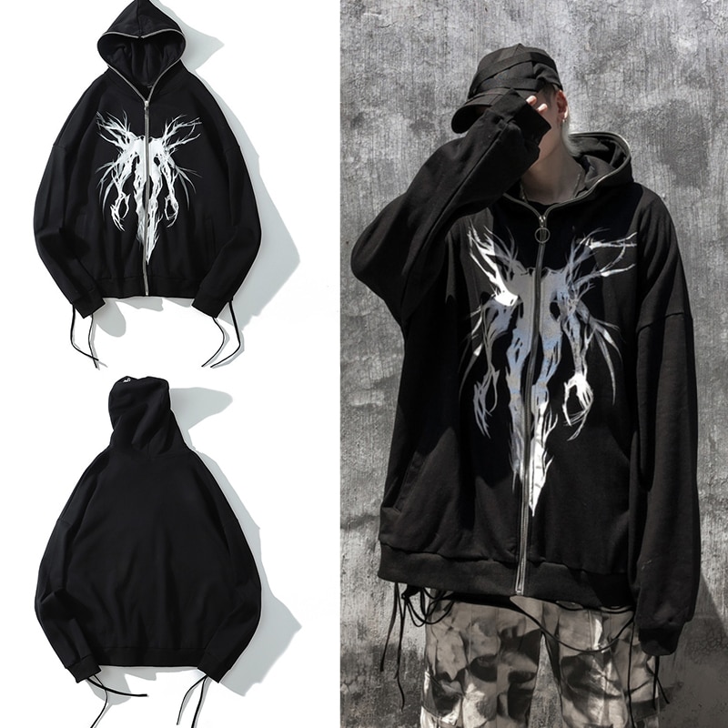 هودی دارک انجل پانک اورسایز Oversize Sweatshirt Punk 1 هودی دارک انجل پانک اورسایز Oversize Sweatshirt Punk