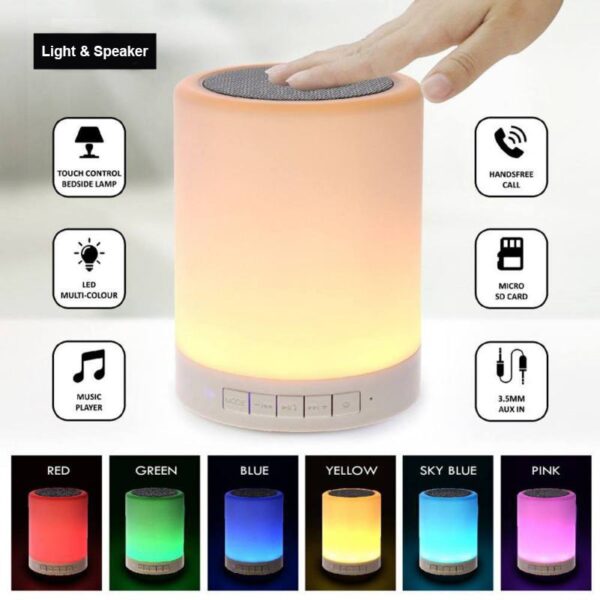 اسپیکر بلوتوثی و چراغ خواب Portable Bluetooth Speaker Player Touch