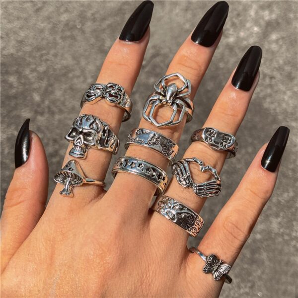 ست انگشتر پانک Punk Gothic Ring
