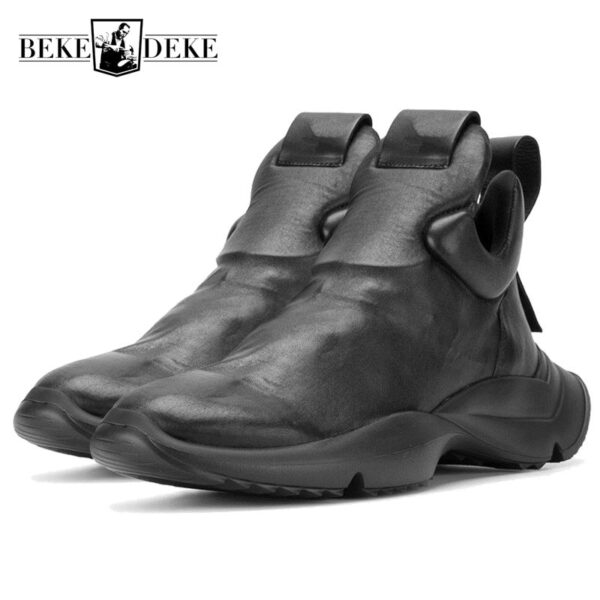 بوت دستساز پانک چرم طبیعی پلتفورم