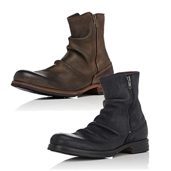 بوت چرم وینتیج کابوی زیپدار