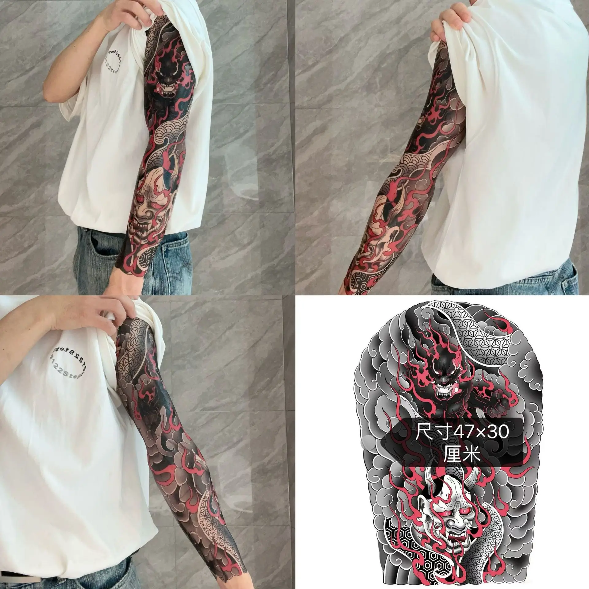 تتو موقت سایز بزرگ دست رنگ نئون ضد آب و مواد شوینده 2 تتو موقت سایز بزرگ دست رنگ نئون ضد آب و مواد شوینده - Image 2