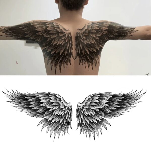 تتو موقت شانه طرح بال