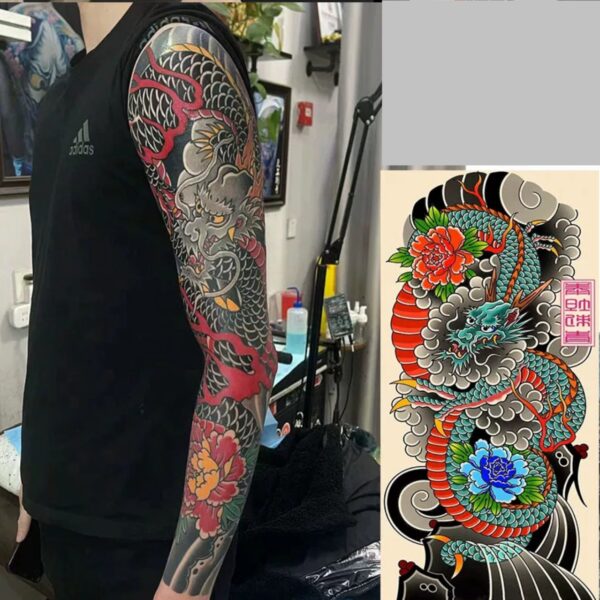 تتو موقت دست نئون سایز بزرگ ضد آب و مواد شوینده