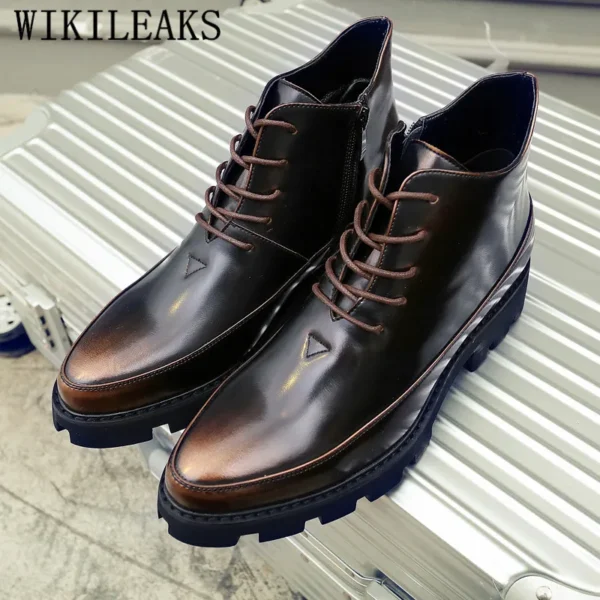 نیم بوت چرم طبیعی nvierno Bottes