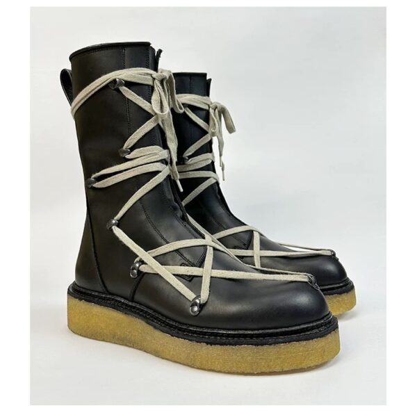 بوت ساق بلند چرم طبیعی پانک Rick Owens