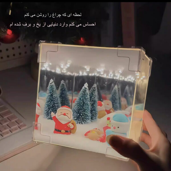 چراغ خواب آینه ای سه بعدی برفی