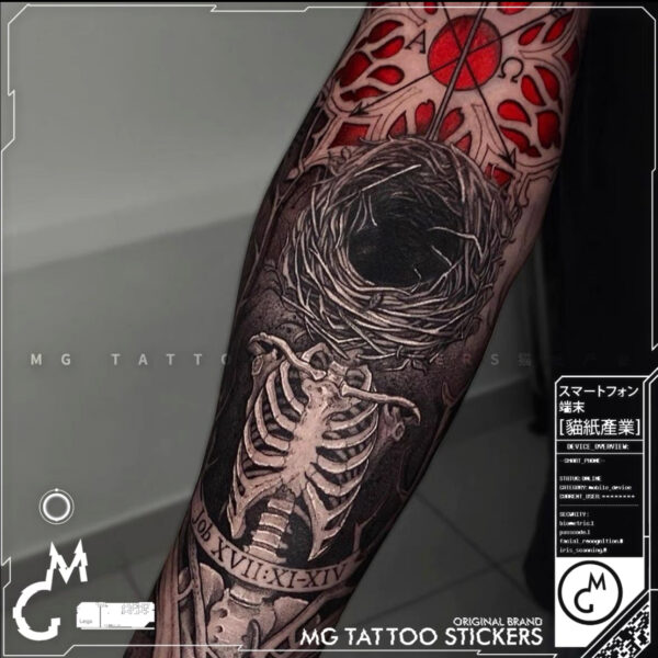 تتو موقت سه بعدی punk skull