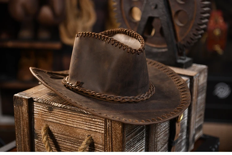 کلاه کابوی دستساز چرم طبیعی Crazy Horse 24 kf S9e506c7960954e27b1b69678e50304e0K