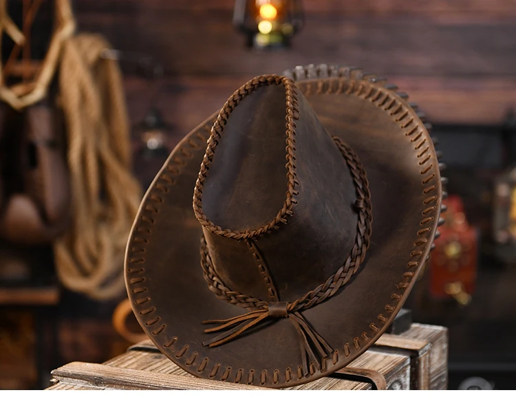 کلاه کابوی دستساز چرم طبیعی Crazy Horse 28 kf Sbfea8780242c44798152386033bb4321u