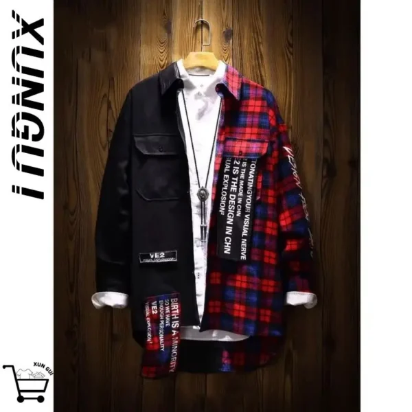 پیراهن دورنگ بلند وینتج چهارخانه