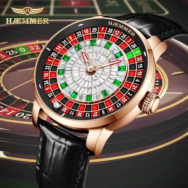 ساعت لاکچری رولت شبنما اسپینر HAEMMER Roulette Diamond