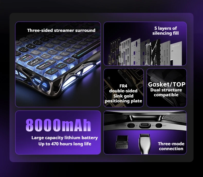 کیبورد گیمینگGrava Star K1pro Wireless Aluminum 8 kf S3a3a778ba4f248c29cc81b5a39a2aaeay