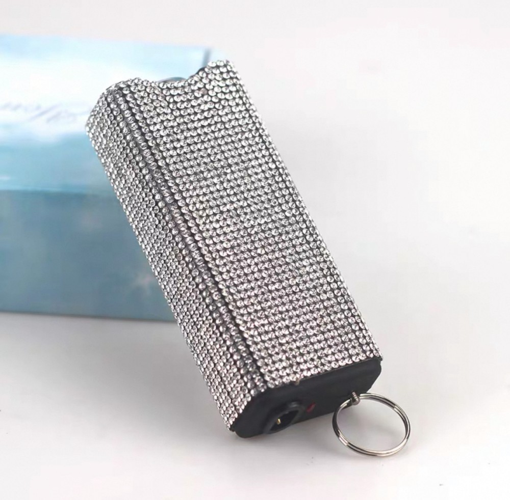 جاکلیدی الکتریکی فلش لایت شارژی نگین دار دفاع شخصی