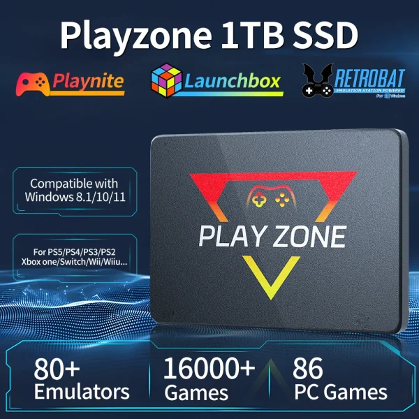کنسول بازی پرتابل Playzone 1TB PS5/PS4/PS3/PS2/Switch/Saturn/Xbox