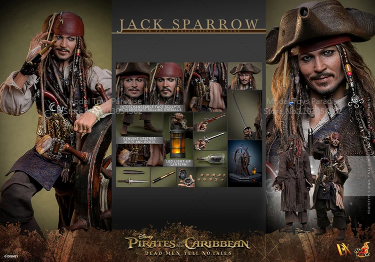 اکشن فیگور جانی دپ HOTTOYS 1/6 Jack Sparrow Pirates 10 kf Sab62f9c78a344098bbddc2067d1ca1755
