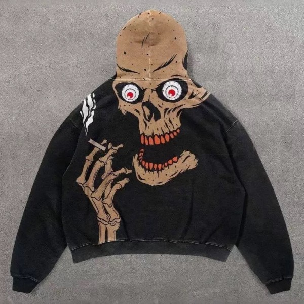 هودی اورسایز طرح سه بعدی اسکلتی