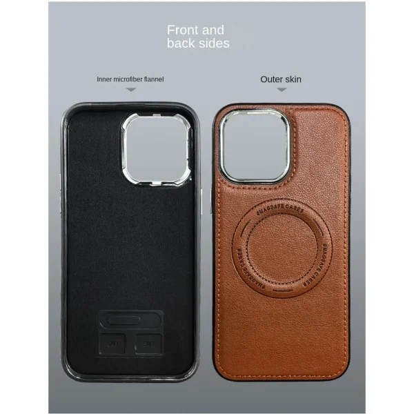 قاب آیفون چرمی مگ سیف هولدر سیمکارت