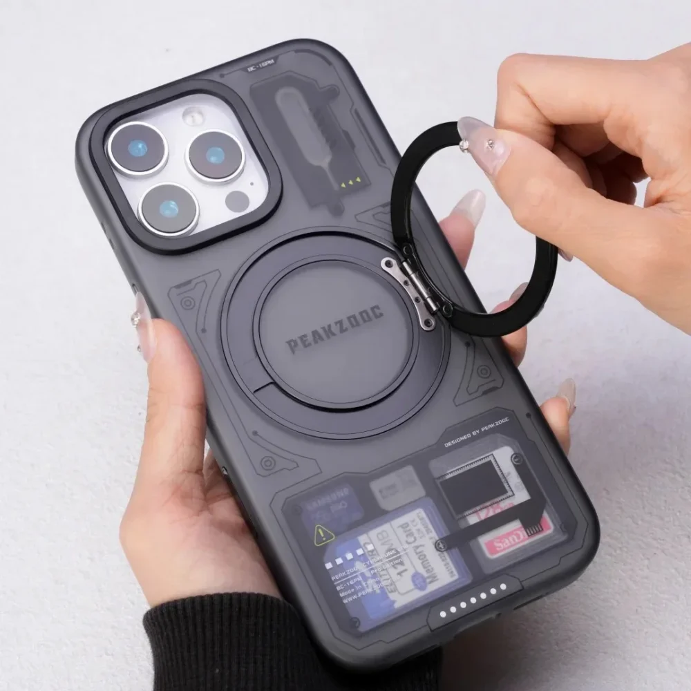 قاب آیفون مگنت استند استورج مموری و سیمکارت Peakzooc