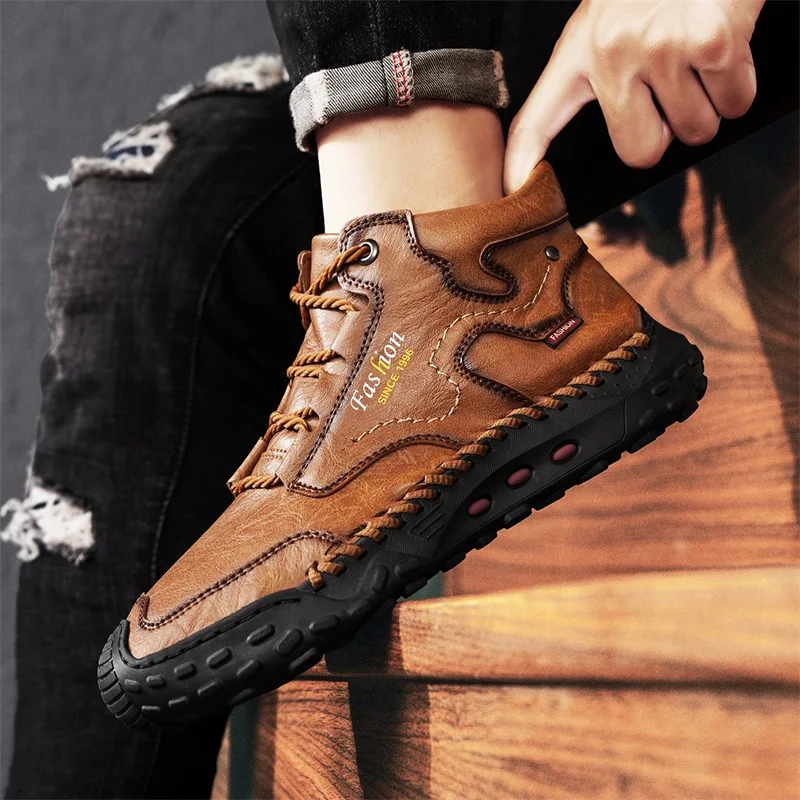 کفش چرم طبیعی دستساز stitching 25 kf S1650808e42474bd3b92794b835a80950Y