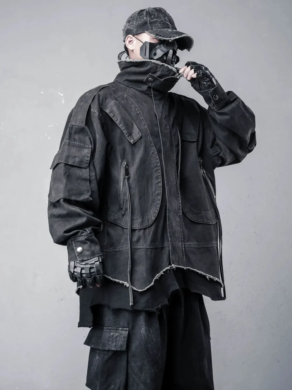 کت جین کارکو پانک دو لایه Techwear - Image 2