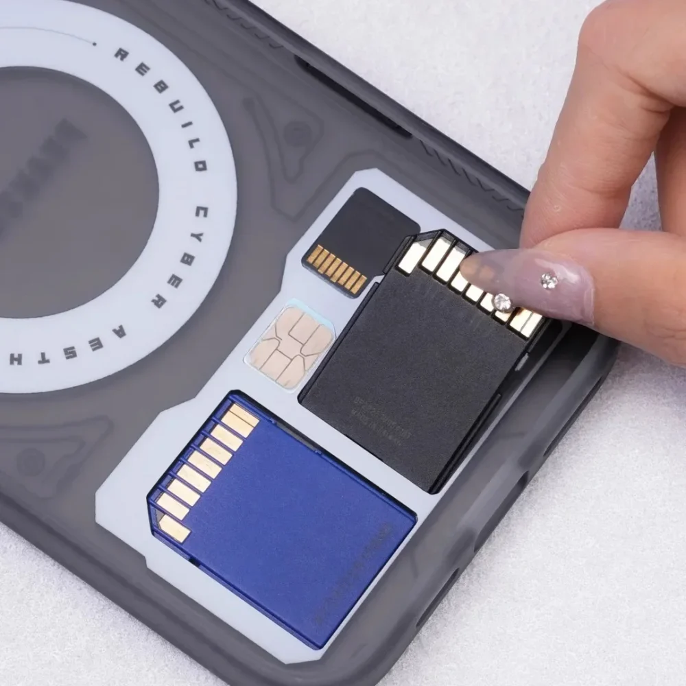 قاب آیفون مگنت استند استورج مموری و سیمکارت Peakzooc - Image 2