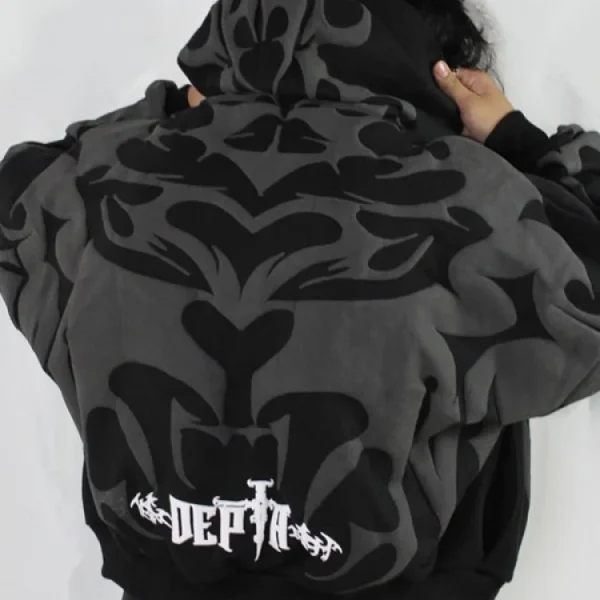 هودی طرح دار طرح برجسته پانک Cardigan