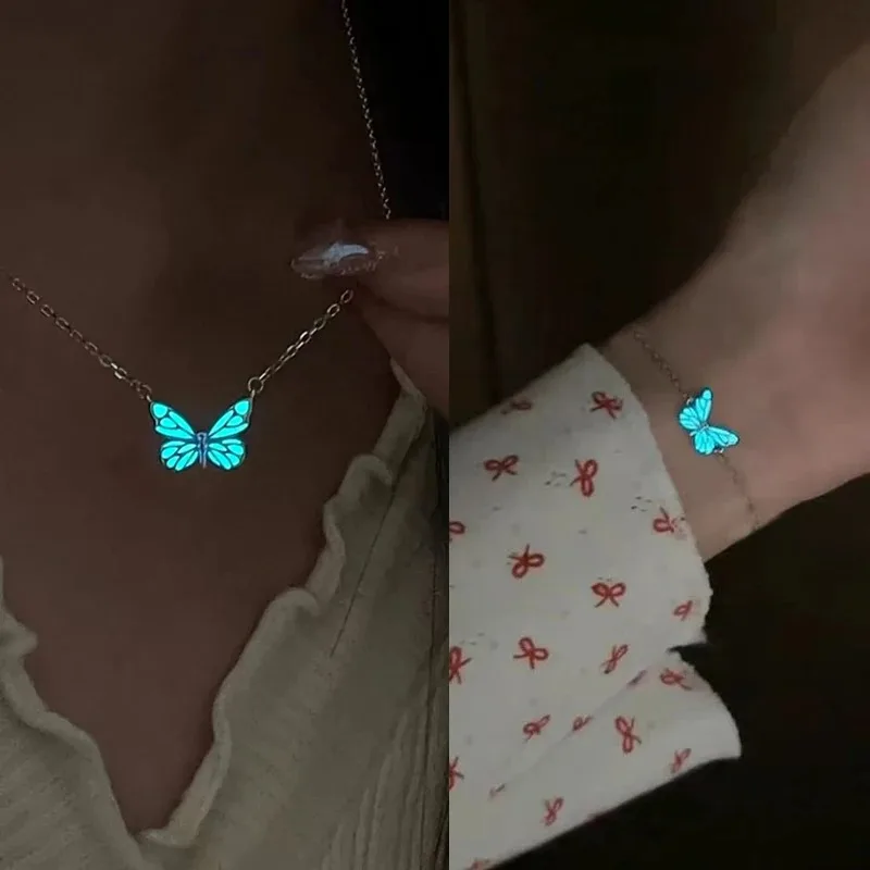 ست گردنبند و دستبند پروانه شبنما 2 ست گردنبند و دستبند پروانه شبنما - Image 2