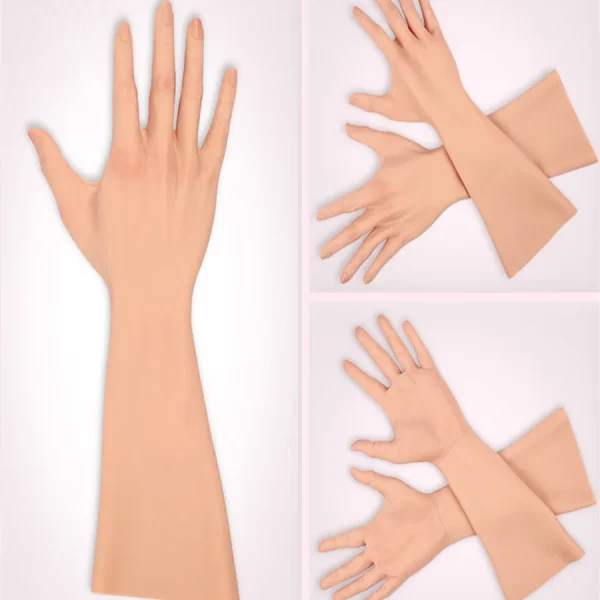 دستکش فول سیلیکونی طبیعی سایز بزرگ طبی