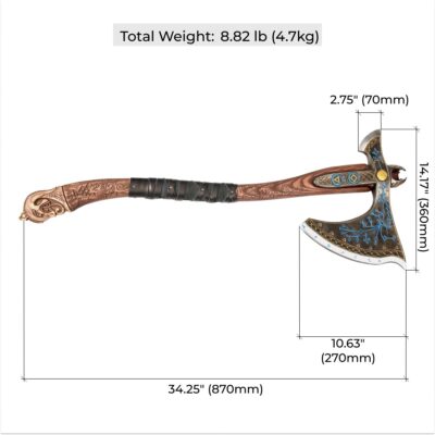 تبر فلزی افسانه ای کارتوس شبنما 87Cm Leviathan Kratos Metal Axe 7 IMG 7949
