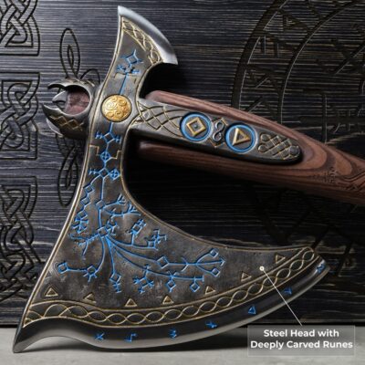 تبر فلزی افسانه ای کارتوس شبنما 87Cm Leviathan Kratos Metal Axe 8 IMG 7950