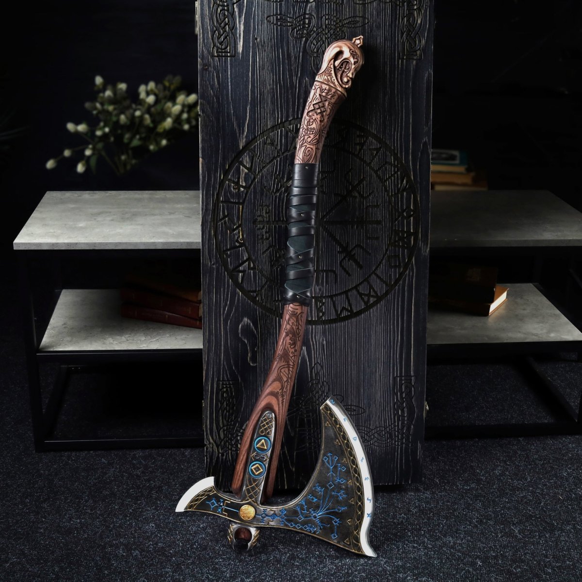 تبر فلزی افسانه ای کارتوس شبنما 87Cm Leviathan Kratos Metal Axe 3 تبر فلزی افسانه ای کارتوس شبنما 87Cm Leviathan Kratos Metal Axe - Image 3