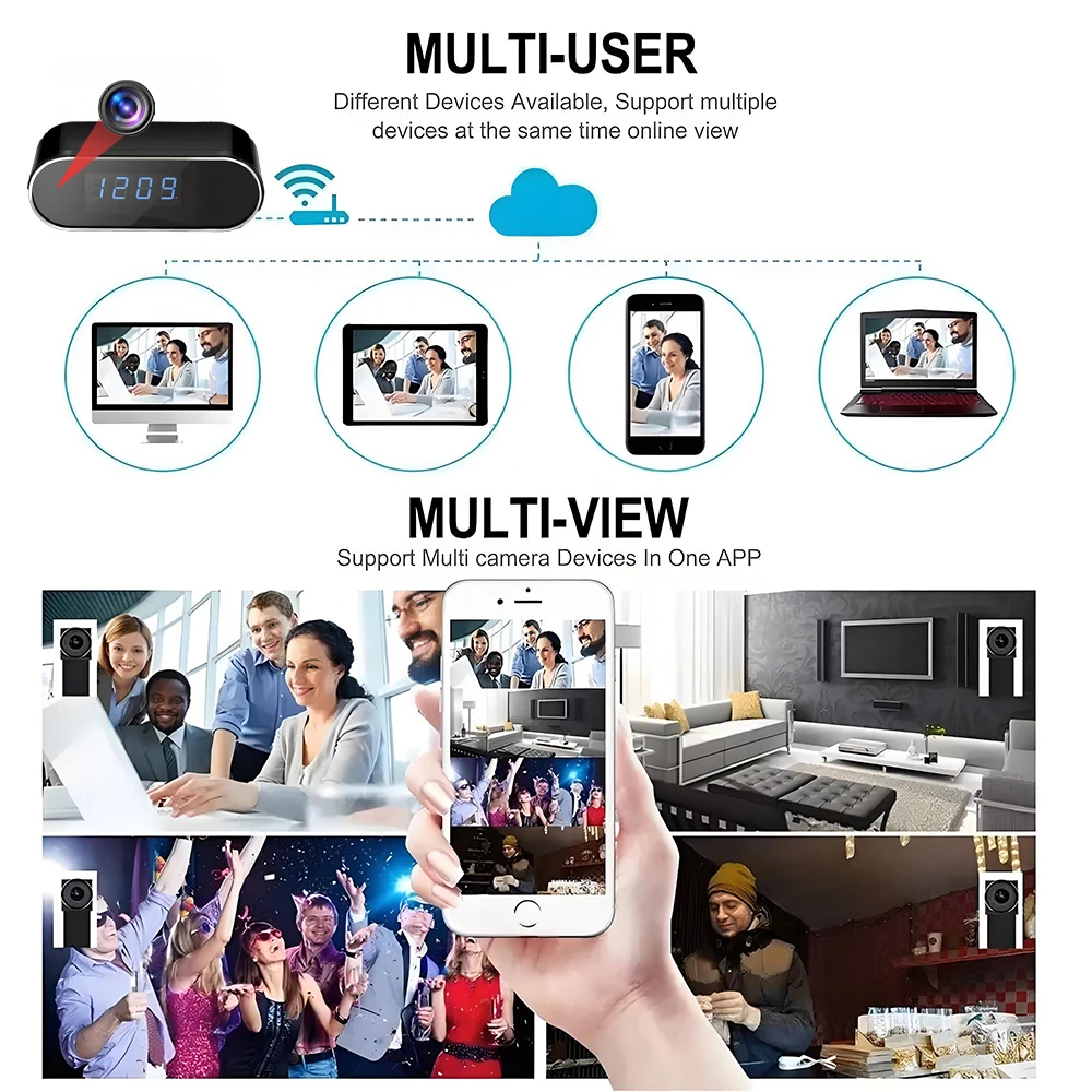 ساعت رومیزی دوربین دار پنهان وای فای سنسوردار 4K 14 kf S86e38c77cb784fd79cec96a2f00bd55cH