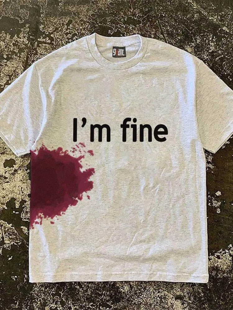 تیشرت طرح دار کتان I'm Fine 5 تیشرت طرح دار کتان I'm Fine - Image 5