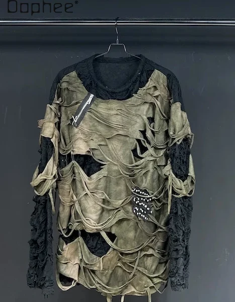 تیشرت فشن پانک گاتیک Fish Bone Ripped